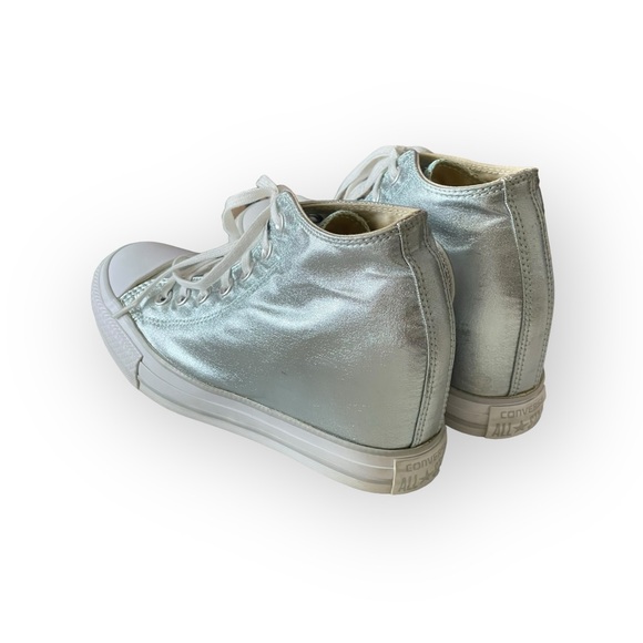 Rare: Sophia Vergara’s Converse ✪ Chucks Lux Mid Wedge Sneakers ✪ Metal Glacier - Picture 7 of 17